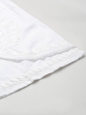 Hand embroidered white cotton lucknowi chikankari palazzo 6