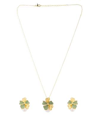 Graceful bloom pearl necklace set gift for rakhi 3