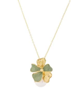 Graceful bloom pearl necklace set gift for rakhi 4