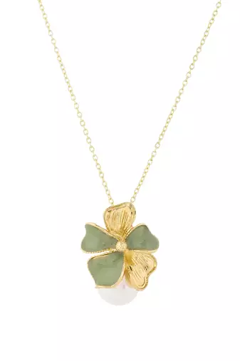 Graceful bloom pearl necklace set gift for rakhi