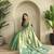 sea green zari tissue weaving saree with all over pichwai pattern