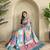 Blue Printed Georgette Weaving Sarees