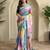 Blue Printed Georgette Weaving Sarees