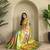 Yellow Printed Georgette Weaving Saree with blouse