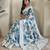 sky organza saree with digital print and sequins embroidery