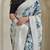 sky organza saree with digital print and sequins embroidery