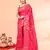 cotton blend rani handloom saree with blouse piece
