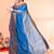 cotton blend sky blue handloom saree with blouse piece