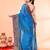 cotton blend sky blue handloom saree with blouse piece