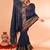 cotton blend blue handloom saree with blouse piece