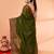 cotton blend moss green handloom saree with blouse piece