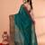 cotton blend teal handloom saree with blouse piece
