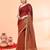 maroon cotton handloom saree with gold zari stripes