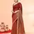 maroon cotton handloom saree with gold zari stripes