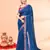 cotton handloom deep turquoise sequin saree with blouse piece