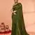 cotton handloom moss green sequin saree with blouse piece