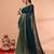 teal cotton handloom saree with gold zari stripes