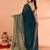 teal cotton handloom saree with gold zari stripes