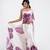 Purple crepe digital printed saree with blouse