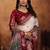 Maroon soft silk crape kalamakri prints with zari pattu woven border with blouse