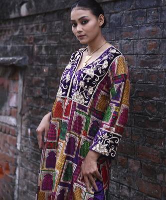 Multicolor printed silk kurta set 2