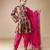 Multicolor printed silk kurta set