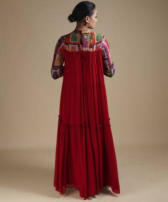 Multicolor plain silk dress 4
