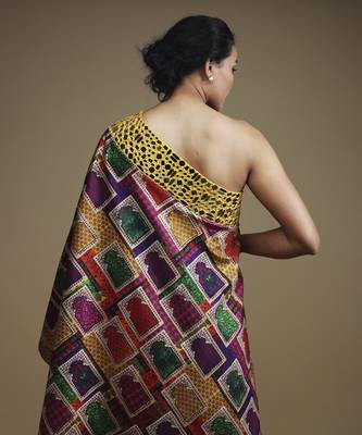 Multicolor plain silk kurta with sharara 3