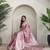 Onion pink mashru satin saree with leheriya weaving design