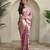 Onion pink mashru satin saree with leheriya weaving design