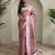 Onion pink mashru satin saree with leheriya weaving design