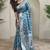 Sky blue mashru satin saree with leheriya weaving design