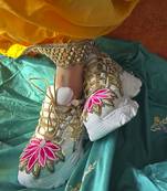 Multicolor leather embroidered sneakers