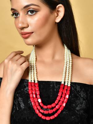 Brass gold-plated long layered necklace 1