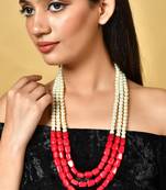 Brass gold-plated long layered necklace