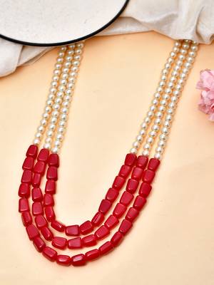 Brass gold-plated long layered necklace 2