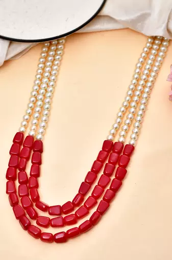Brass gold-plated long layered necklace