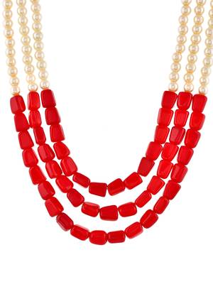 Brass gold-plated long layered necklace 4