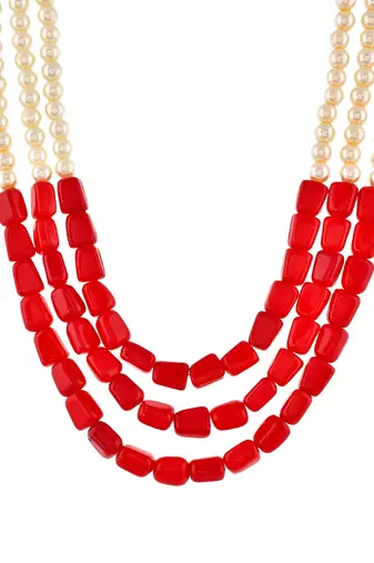 Brass gold-plated long layered necklace