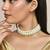 Gold-plated pearls choker necklace