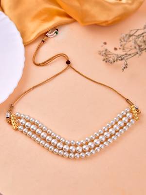 Gold-plated pearls choker necklace 2