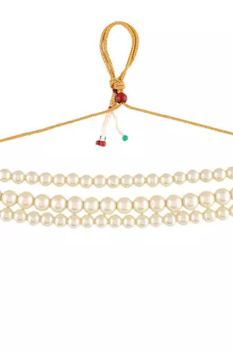 Gold-plated pearls choker necklace