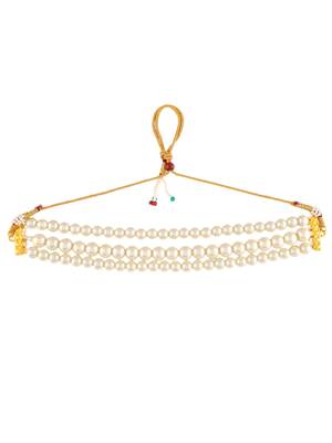 Gold-plated pearls choker necklace 4