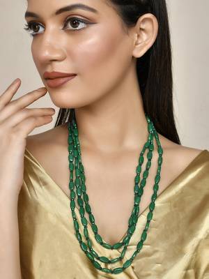 Gold-plated real stones layered dropdown 1