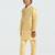 Elegant box sequence work nehru jacket full sleeves kurta, pyjama set - golden