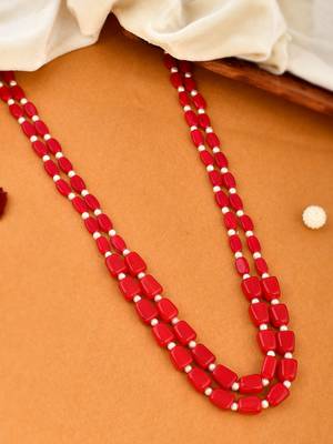 Gold-plated real stones layered necklace 2
