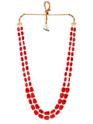 Gold-plated real stones layered necklace 3