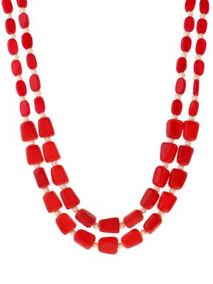 Gold-plated real stones layered necklace 4
