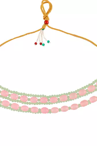Gold-plated real stones choker necklace