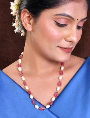 Gold-tone  kundan & pearls layered necklace for girls 1